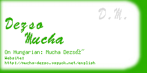 dezso mucha business card